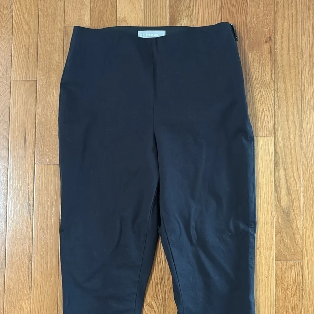 Everlane Black High Rise Slim Ankle Pants Side Zip Career Size 6
